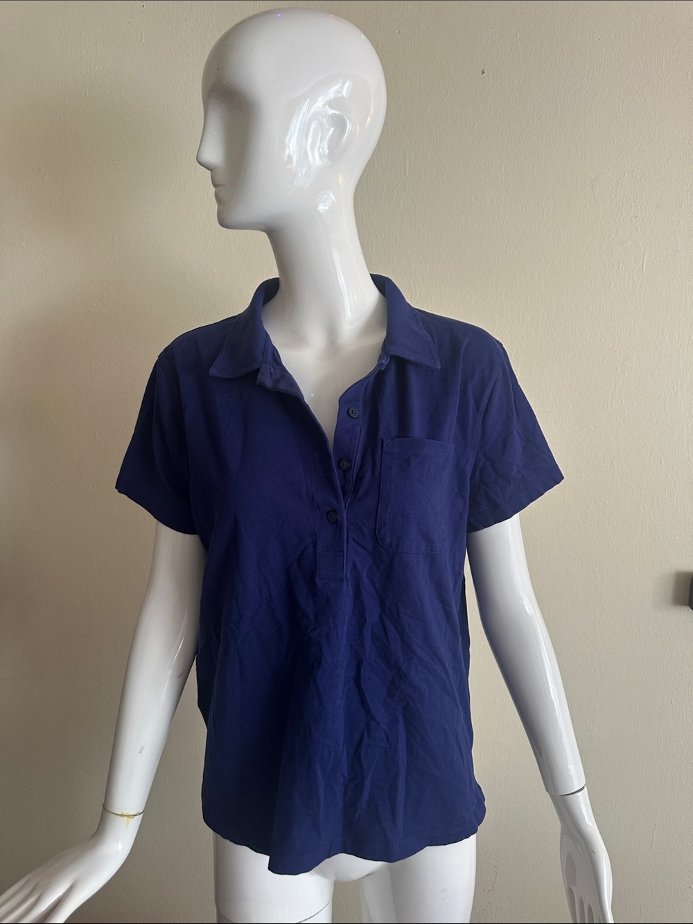 Kit and Ace Women’s Short-Sleeve Button-Down Polo in Navy